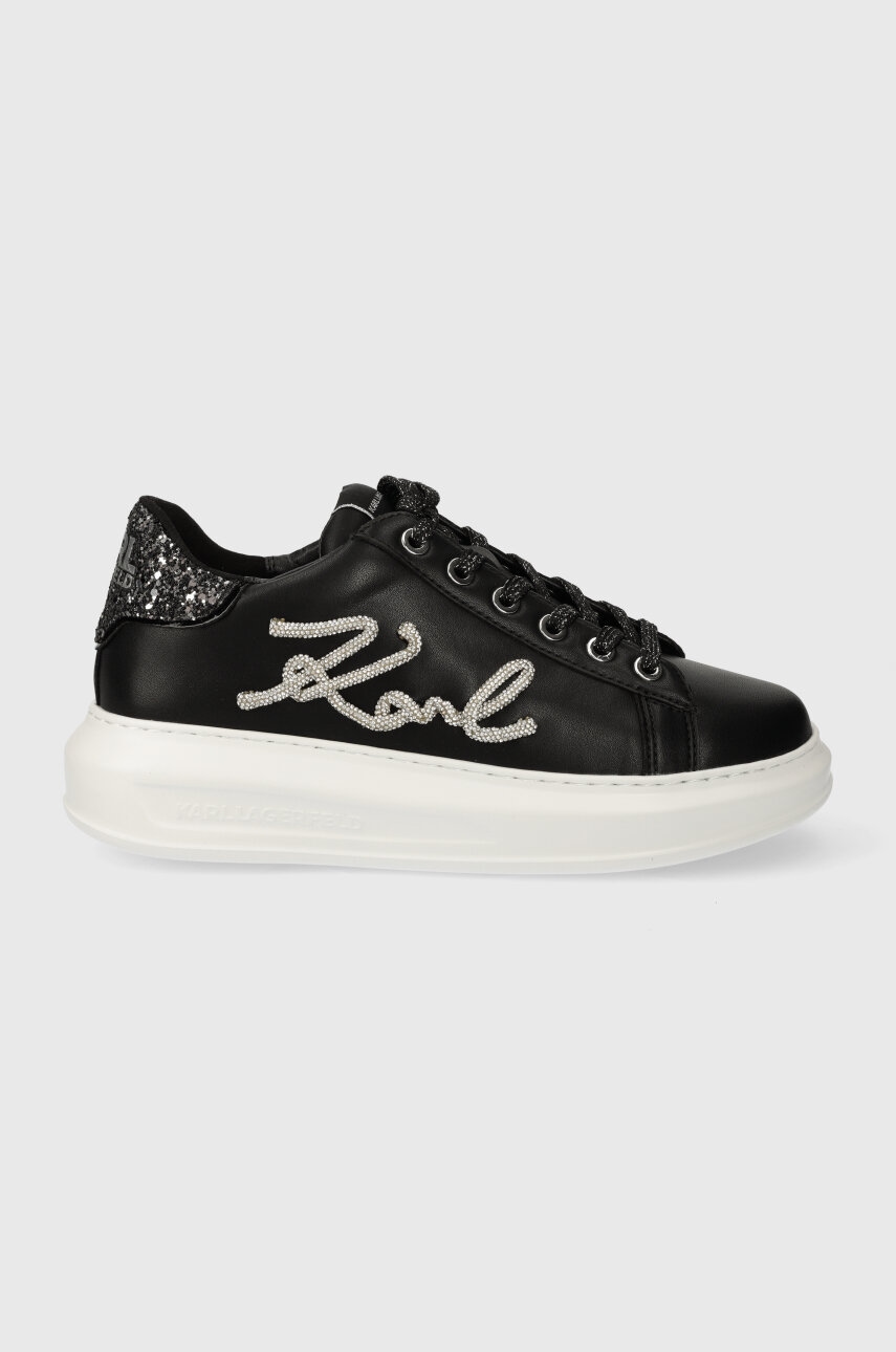 Karl Lagerfeld sneakers din piele KAPRI culoarea negru, KL62510G