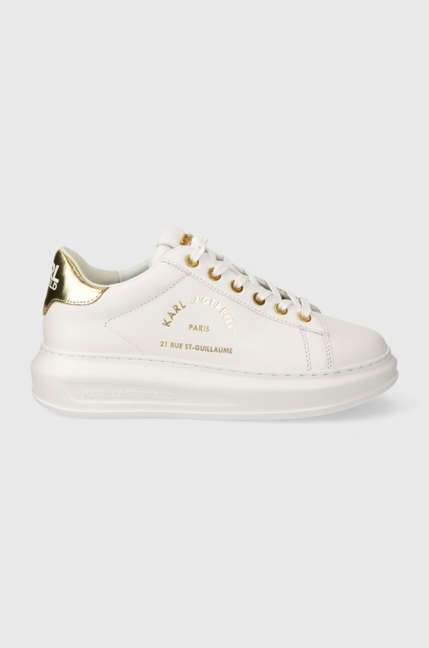 Levně Kožené sneakers boty Karl Lagerfeld KAPRI bílá barva, KL62538