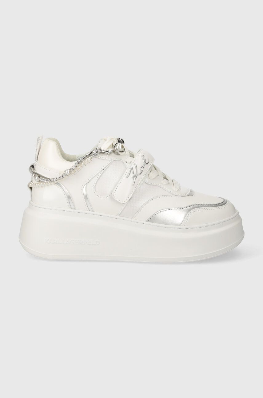 Levně Kožené sneakers boty Karl Lagerfeld ANAKAPRI bílá barva, KL63544