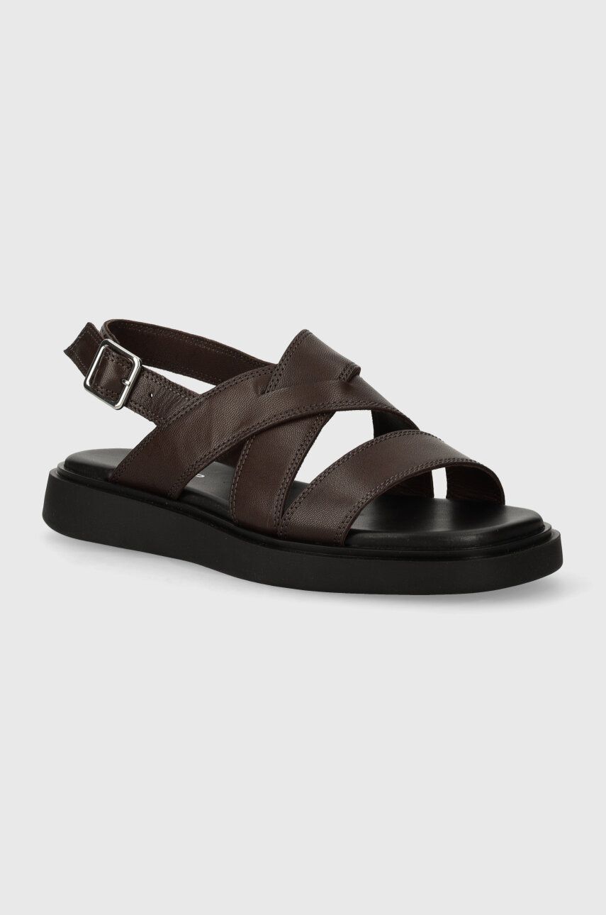 Vagabond Shoemakers sandale de piele CONNIE femei, culoarea maro, cu platforma, 5757-401-35