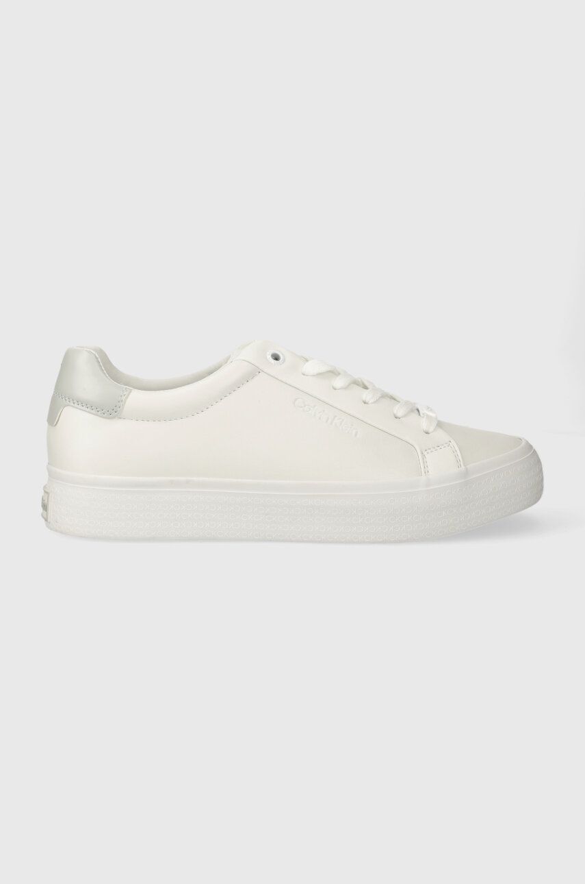 Levně Sneakers boty Calvin Klein VULC LACE UP - NANO FOX bílá barva, HW0HW01066
