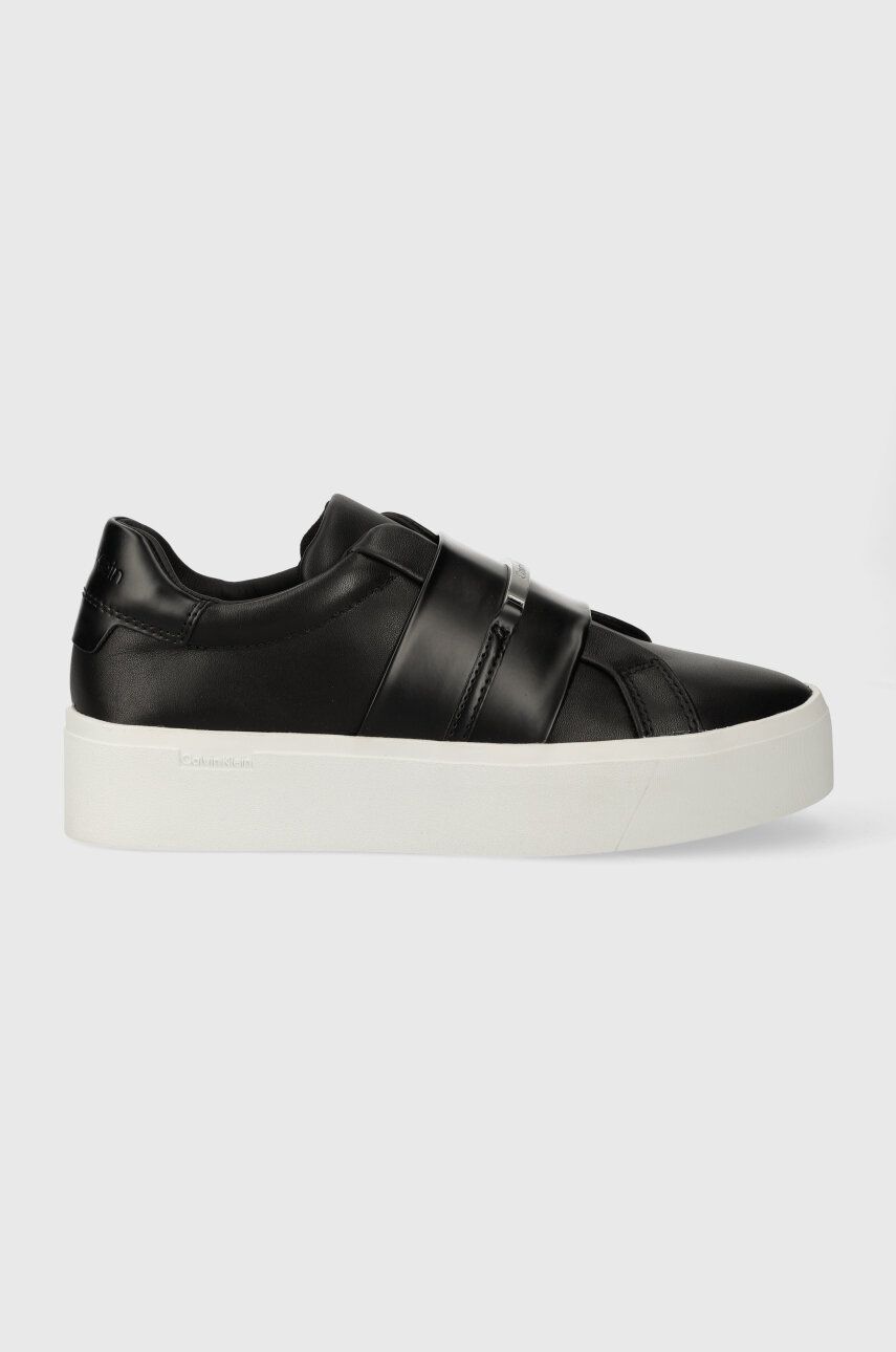 Levně Sneakers boty Calvin Klein FLATFORM CUPSOLE SLIP ON W/HW černá barva, HW0HW01862