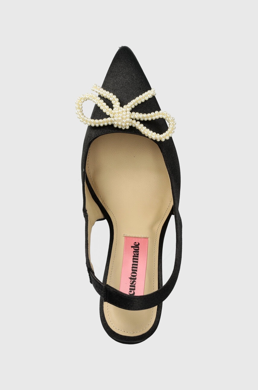 Γόβες Custommade Ayanna Satin Pearl χρώμα: μαύρο, 000402096 φωτογραφία