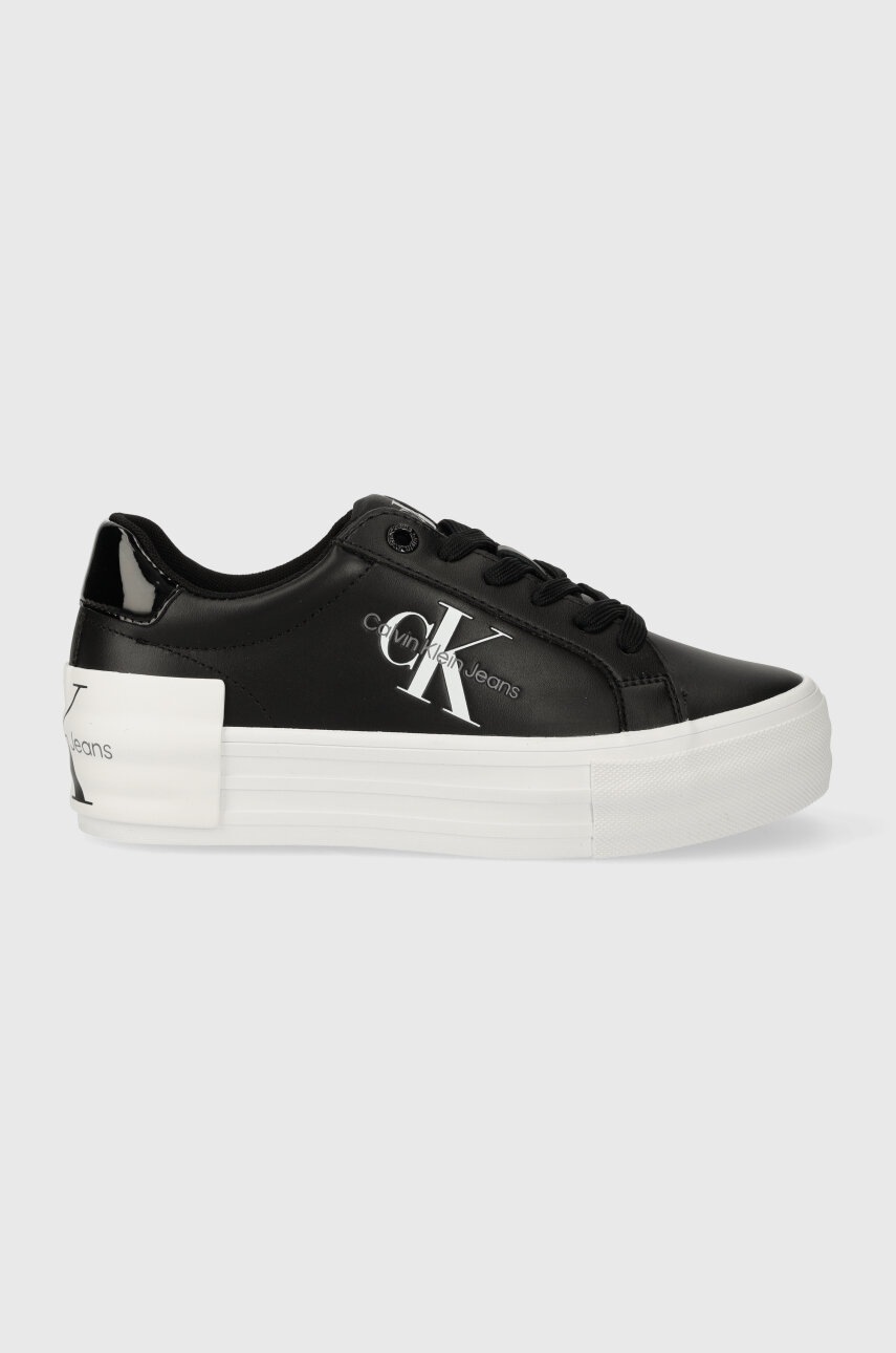 Levně Sneakers boty Calvin Klein Jeans BOLD VULC FLATF LOW LACE LTH ML černá barva, YW0YW01294