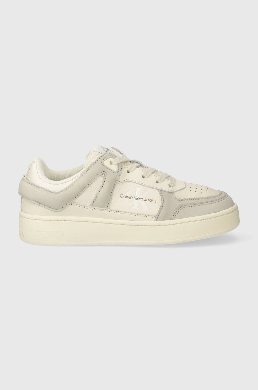 Levně Sneakers boty Calvin Klein Jeans BASKET CUPSOLE LOW MIX ML FAD šedá barva, YW0YW01301