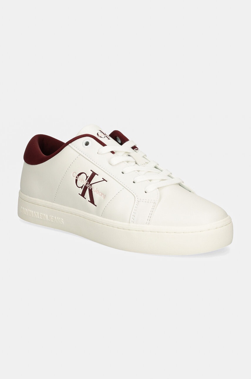 

Кожени маратонки Calvin Klein Jeans CLASSIC CUPSOLE LOWLACEUP LTH WN в бяло YW0YW01444, Бял