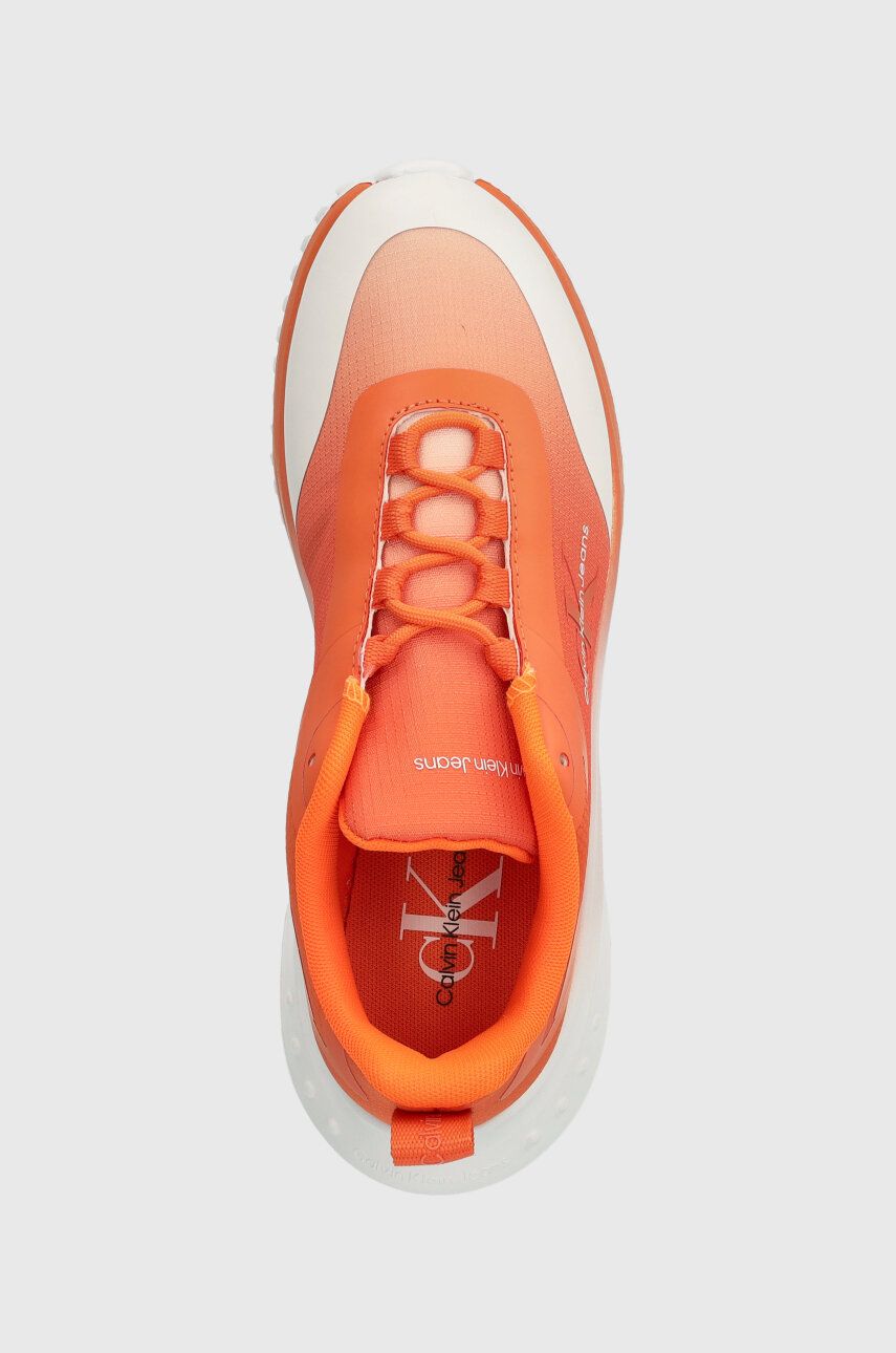 Calvin Klein Jeans sneakersy EVA RUNNER LOW LACE MIX SAT WN kolor pomarańczowy YW0YW01456