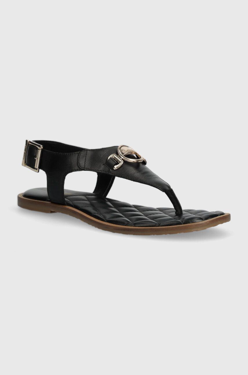 Barbour sandale de piele Vivienne femei, culoarea negru, LFO0682BK12