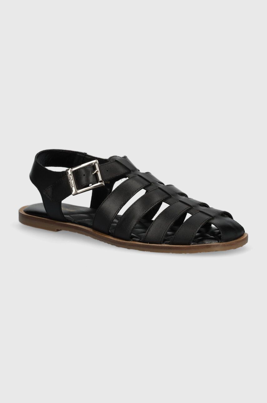 Levně Kožené sandály Barbour Macy dámské, černá barva, LFO0683BK12