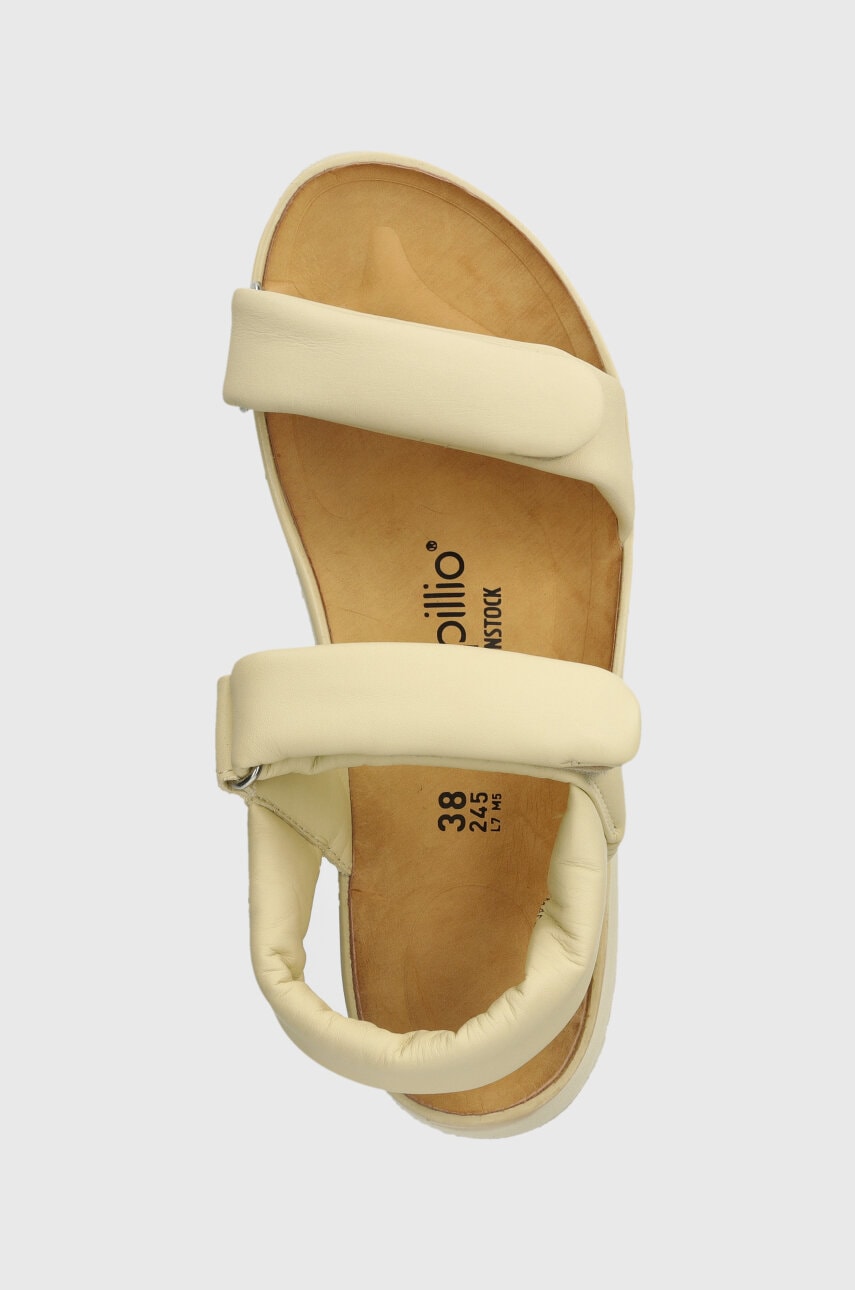 Шкіряні сандалі Birkenstock BIRKENSTOCK X PAPILLIO Theda жіночі колір бежевий на платформі 1026942 