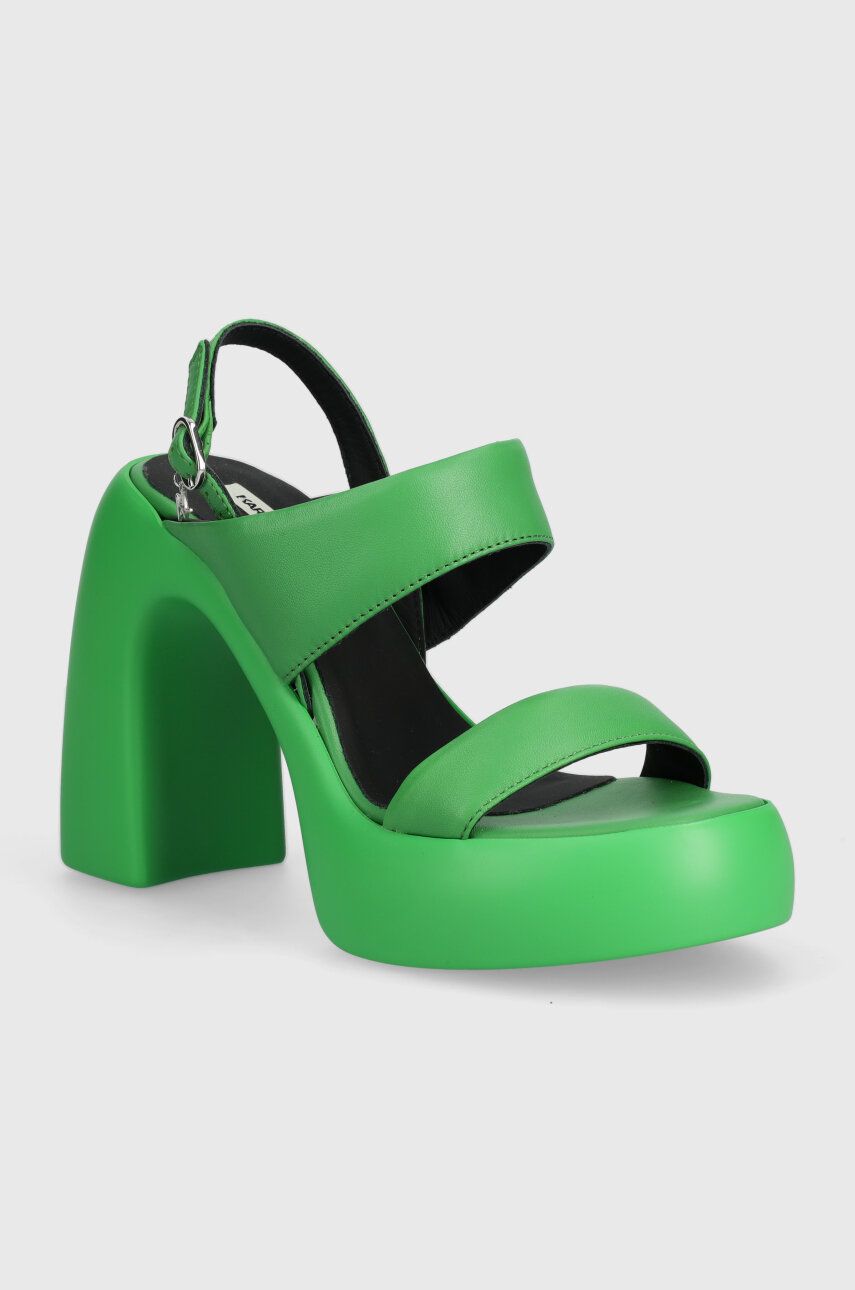 Karl Lagerfeld sandale de piele ASTRAGON HI culoarea verde, KL33724