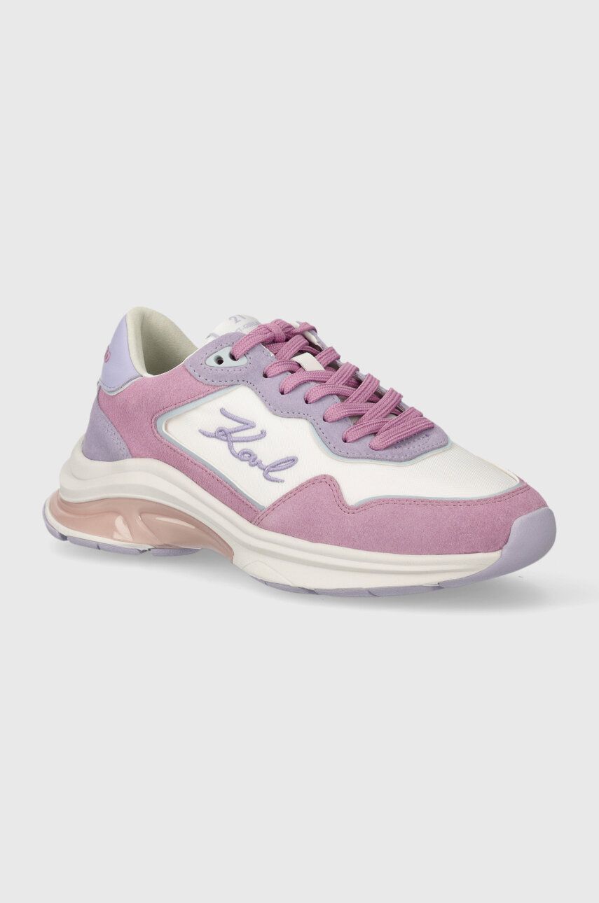 Levně Semišové sneakers boty Karl Lagerfeld LUX FINESSE fialová barva, KL63114