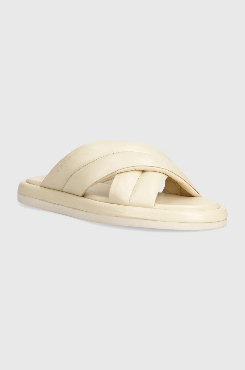Gant slapi de piele Clareha femei, culoarea bej, 28561578.G125 Gant slapi de piele Clareha femei, culoarea bej, 28561578.G125