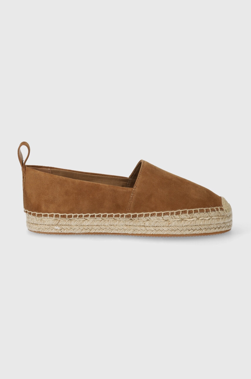 BOSS espadrile din piele intoarsa Madeira culoarea bej, 50517280