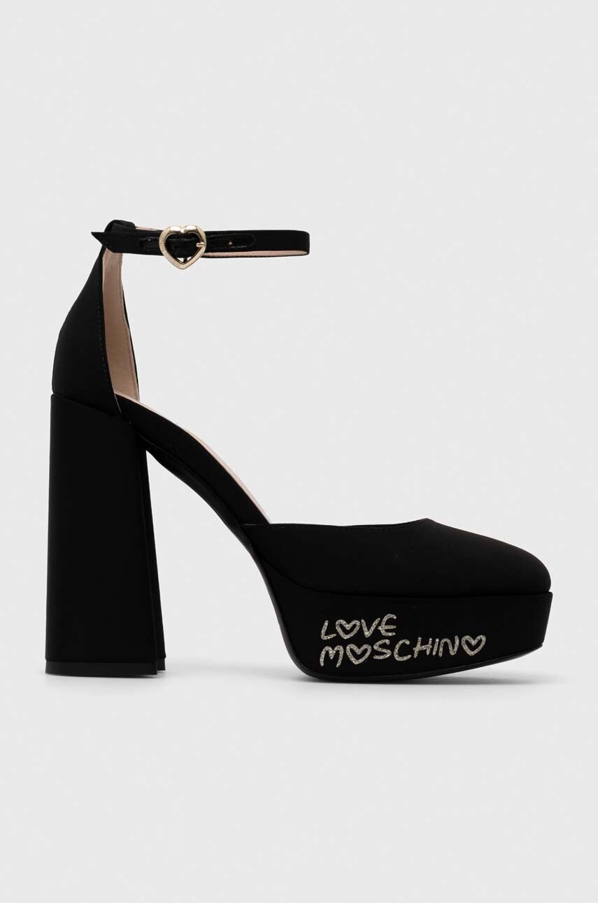 Love Moschino pumps culoarea negru, cu toc drept, JA1030CG1IIM0000