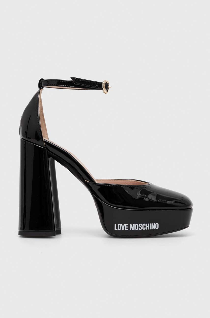 Love Moschino pumps culoarea negru, cu toc drept JA1030CG1IIM0000