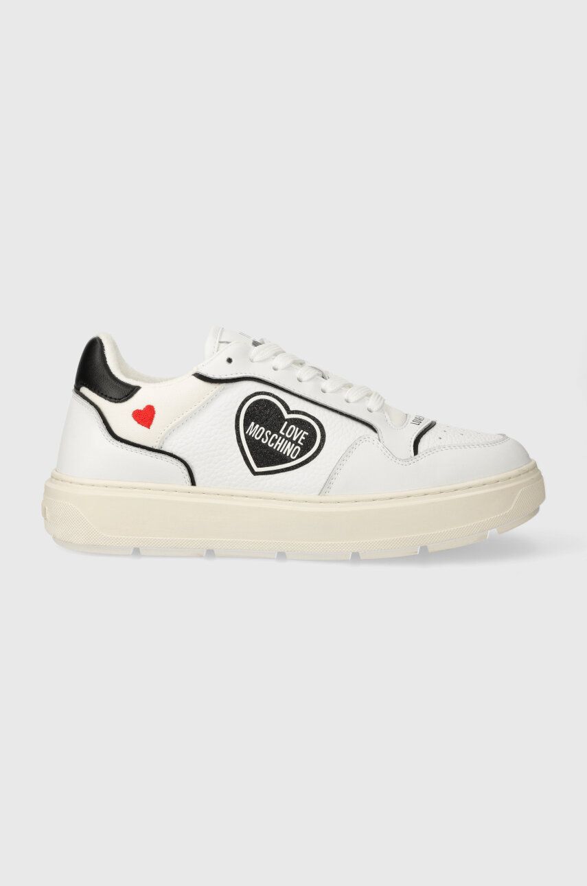 Love Moschino sneakers din piele culoarea alb JA15204G1IJC290A