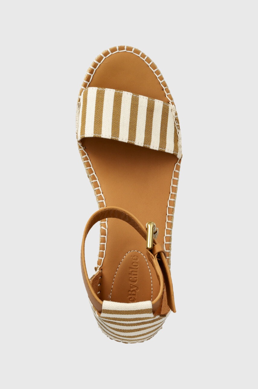 Σανδάλια See by Chloé Glyn χρώμα: καφέ, SB32201E φωτογραφία