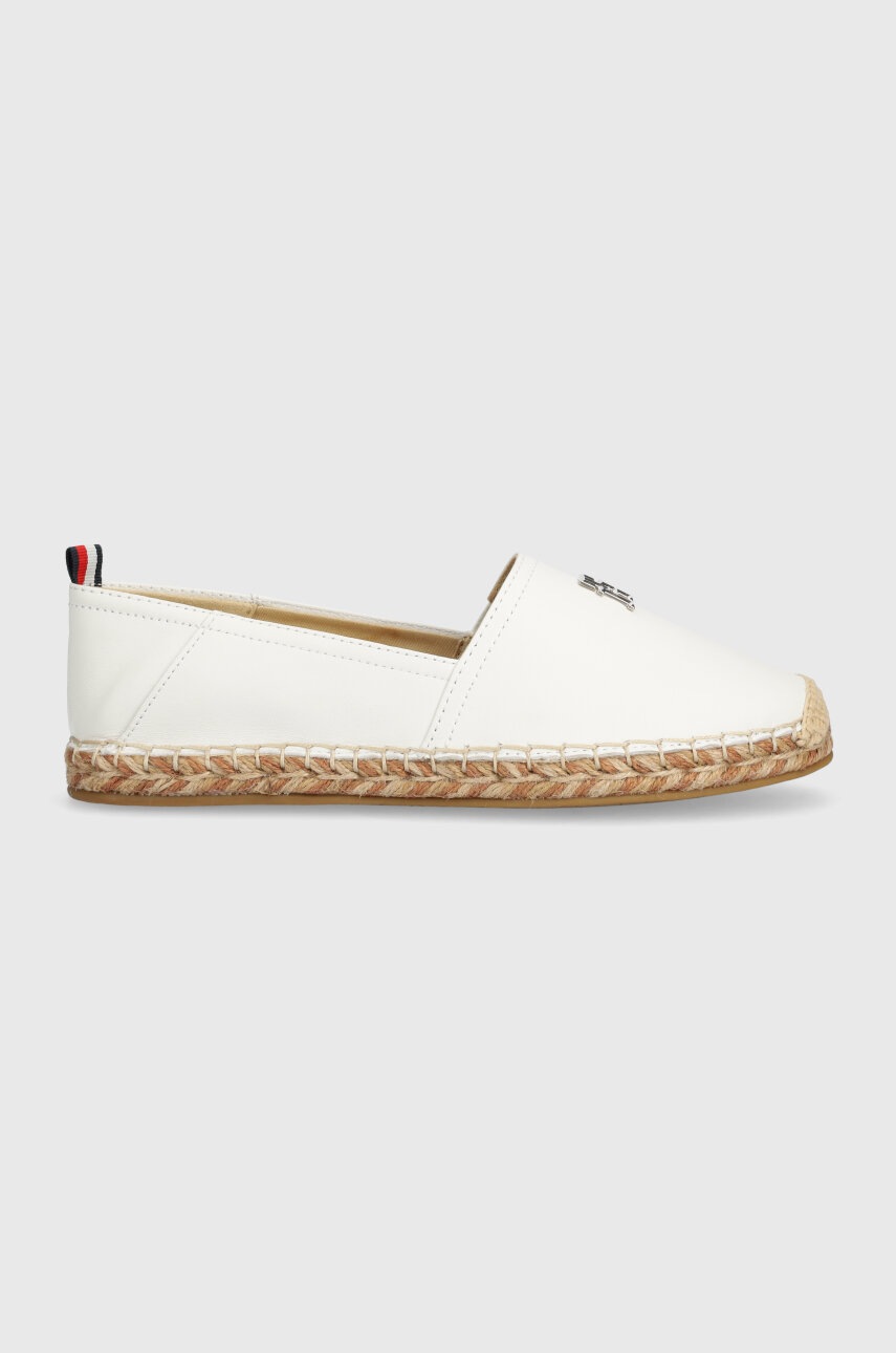 

Кожени еспадрили Tommy Hilfiger TH LEATHER FLAT ESPADRILLE в бяло FW0FW07720, Бял