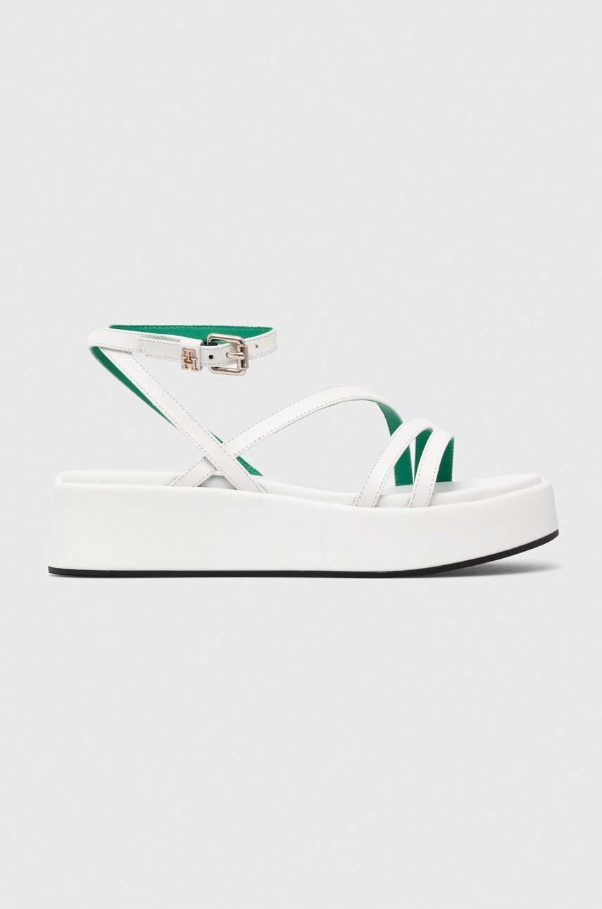 

Кожени сандали Tommy Hilfiger TH STRAP PLATFORM в бяло с платформа FW0FW07728, Бял