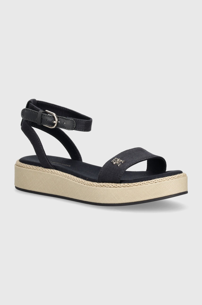 

Сандали Tommy Hilfiger LINEN FLATFORM в тъмносиньо с платформа FW0FW07748, Тъмносин