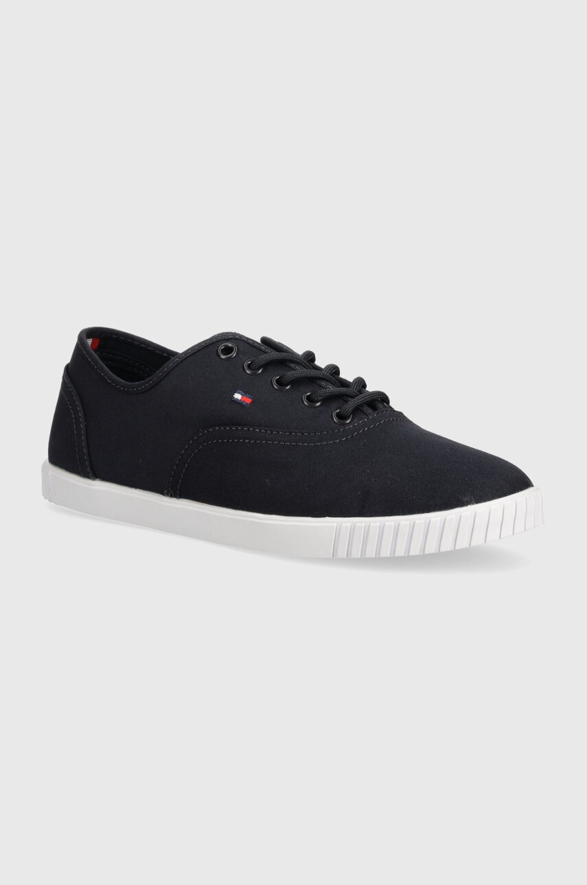 

Ниски кецове Tommy Hilfiger CANVAS LACE UP SNEAKER в тъмносиньо FW0FW07805, Черен