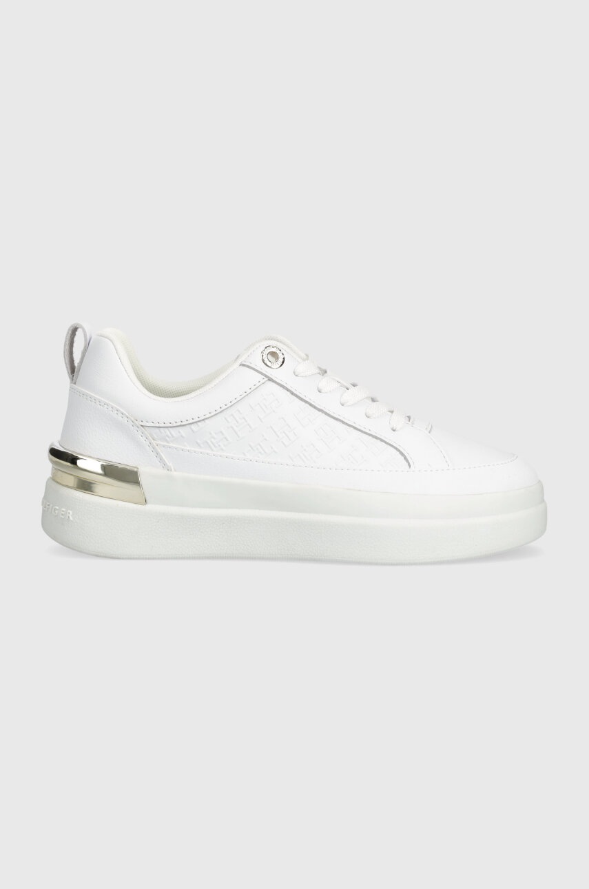 

Кожени маратонки Tommy Hilfiger LUX COURT SNEAKER MONOGRAM в бяло FW0FW07808, Бял