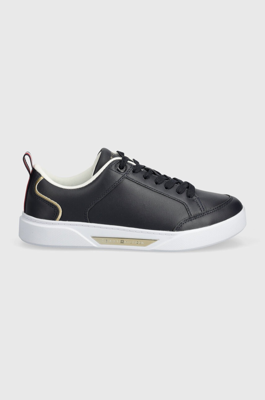 Δερμάτινα αθλητικά παπούτσια Tommy Hilfiger SPORTY CHIC COURT SNEAKER χρώμα: ναυτικό μπλε, FW0FW07814 φωτογραφία