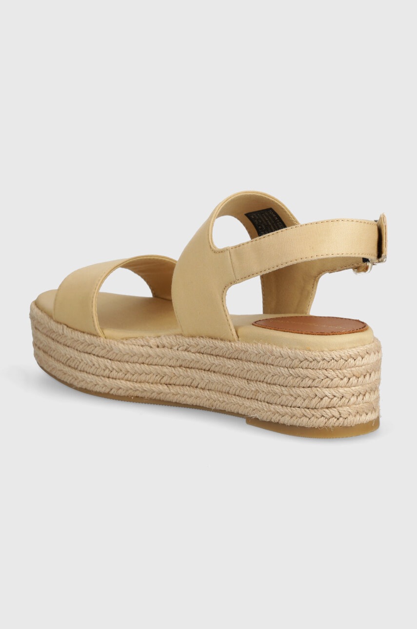 Сандалі Tommy Hilfiger MID WEDGE SANDAL жіночі колір бежевий на платформі FW0FW07885 