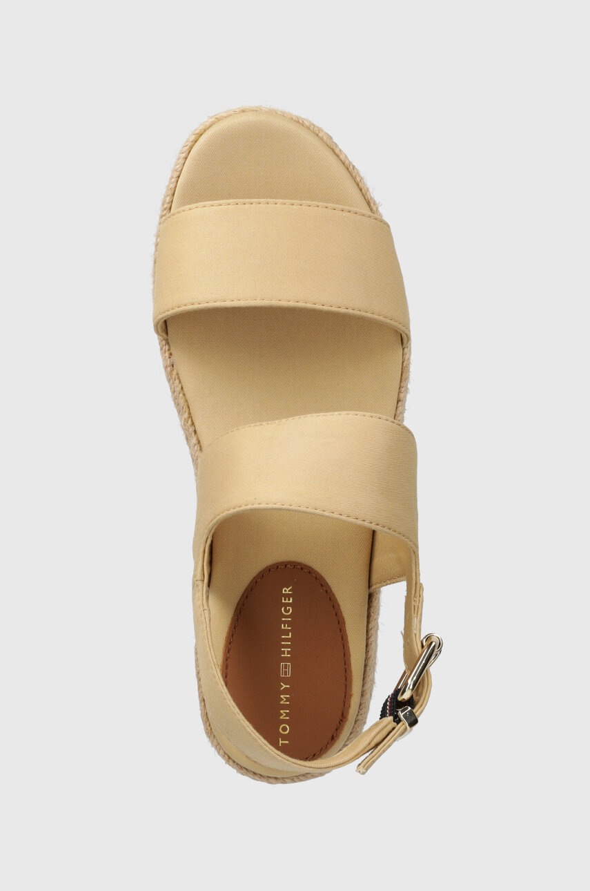 Сандалі Tommy Hilfiger MID WEDGE SANDAL жіночі колір бежевий на платформі FW0FW07885 
