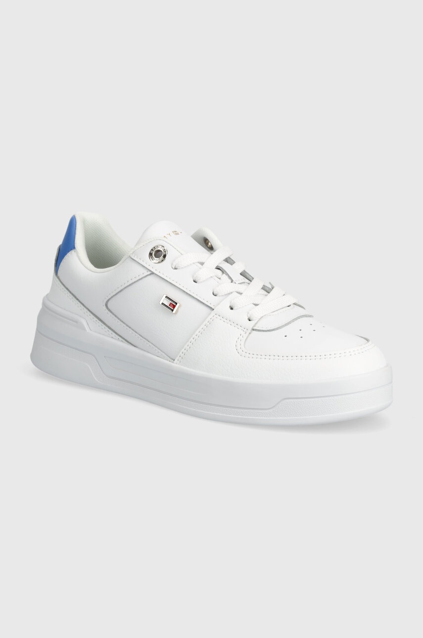 

Кожени маратонки Tommy Hilfiger FLAG BASKET в бяло FW0FW08081, Бял