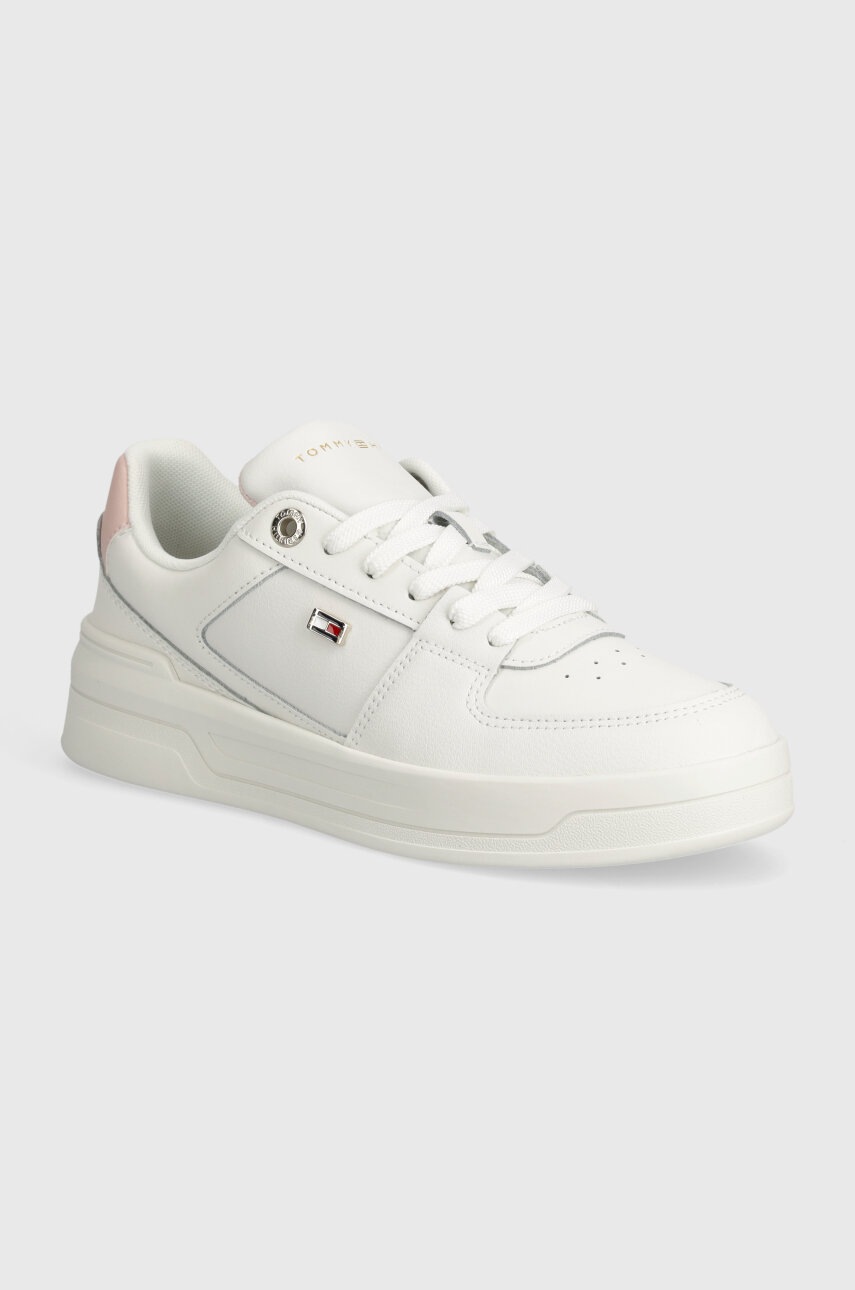 

Кожени маратонки Tommy Hilfiger FLAG BASKET в бяло FW0FW08081, Бял