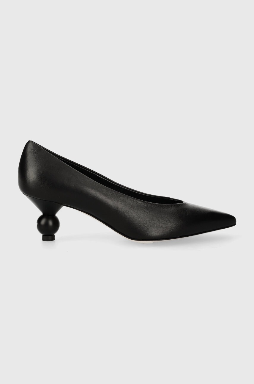 Weekend Max Mara stilettos de piele Renza culoarea negru, 2415521114600