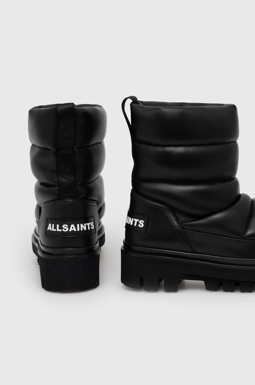 AllSaints Bocanci De Piele Alba Alpine Culoarea Negru, WF598Z