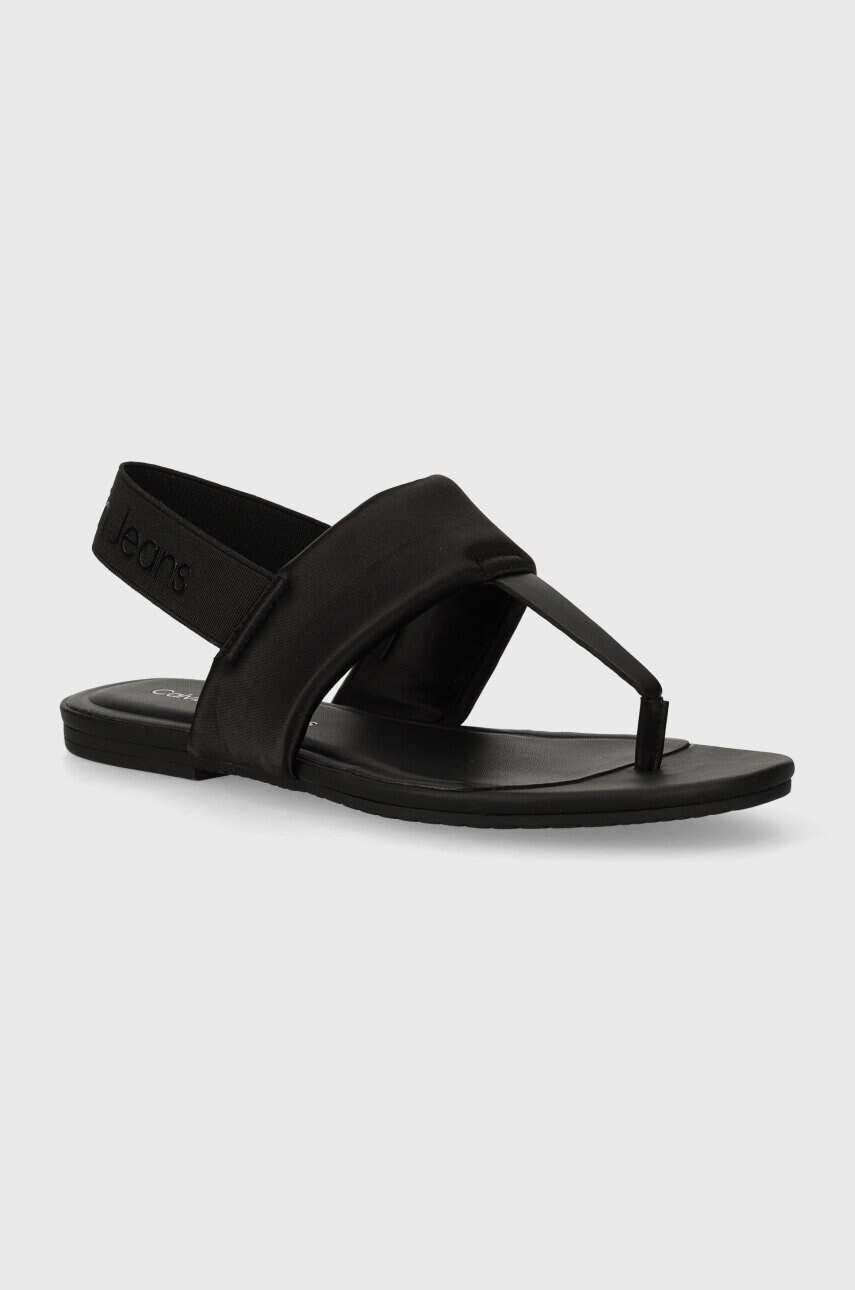 

Сандали Calvin Klein Jeans FLAT SANDAL TOEPOST DC в черно YW0YW01344, Черен