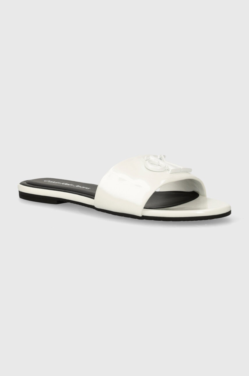 

Чехли Calvin Klein Jeans FLAT SANDAL SLIDE MG MET в бяло YW0YW01348, Бял