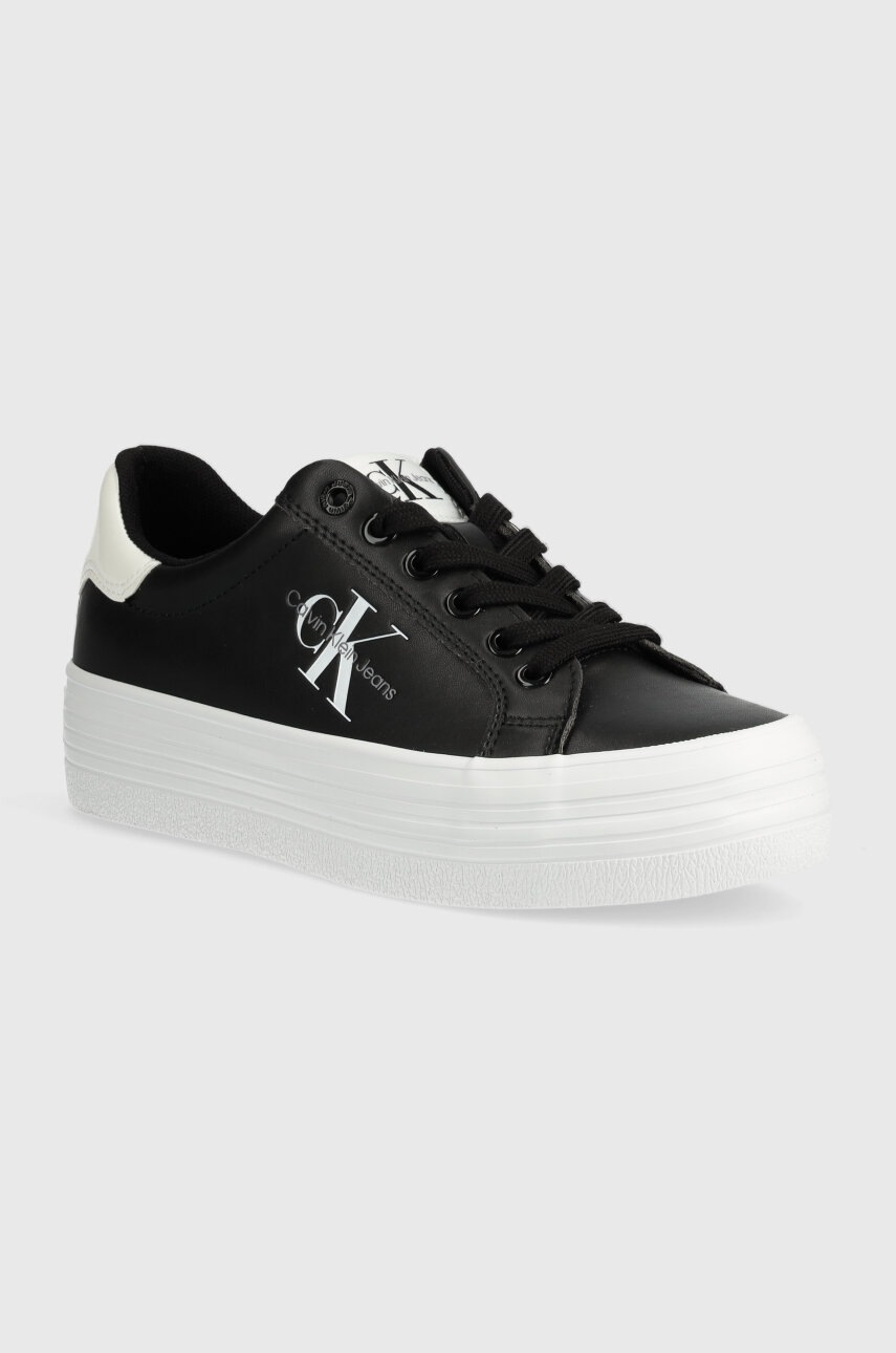 

Маратонки Calvin Klein Jeans BOLD VULC FLATF LACE LTH MET в черно YW0YW01393, Черен