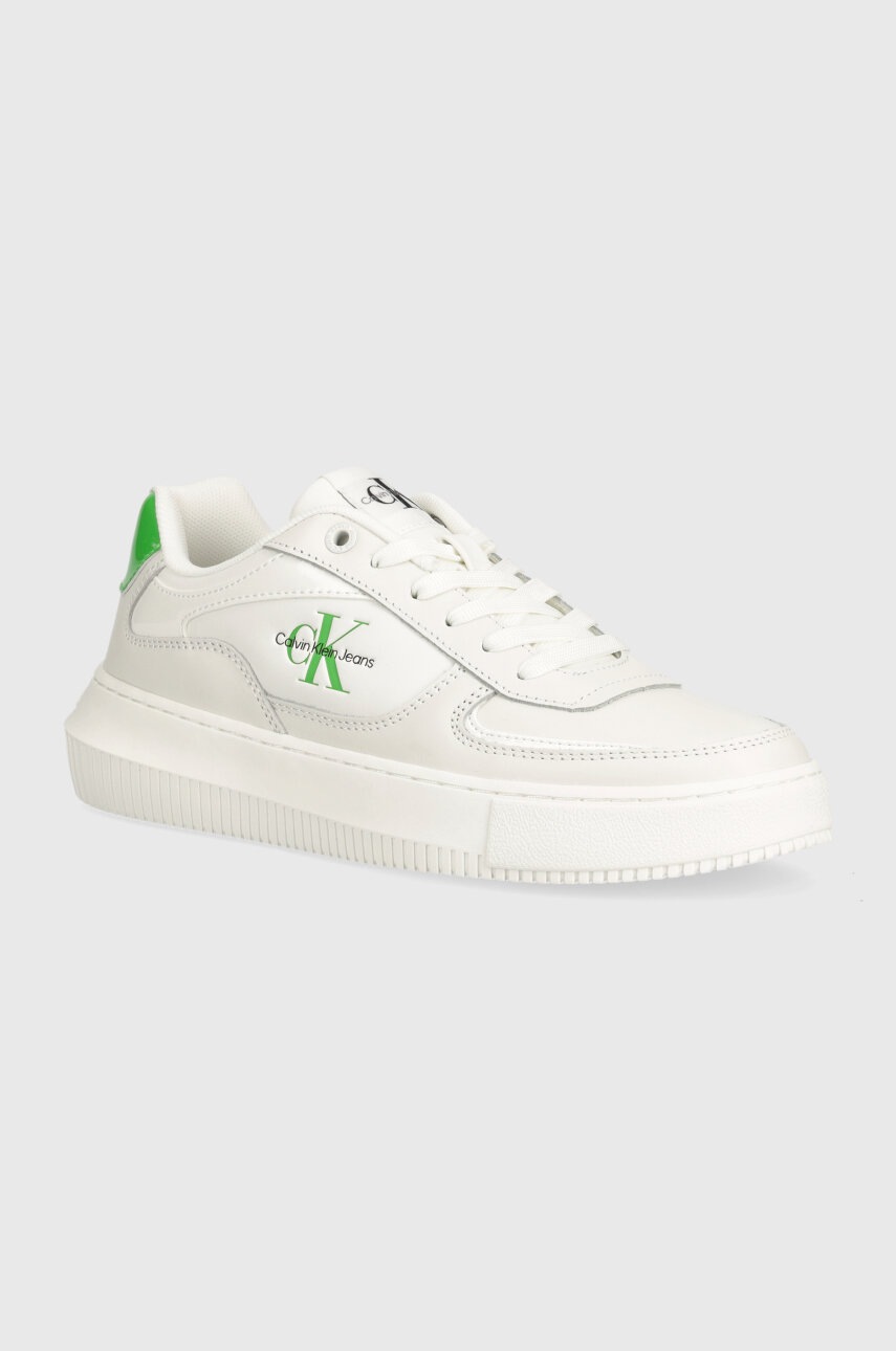 

Кожени маратонки Calvin Klein Jeans CHUNKY CUPSOLE в бяло YW0YW01410, Бял