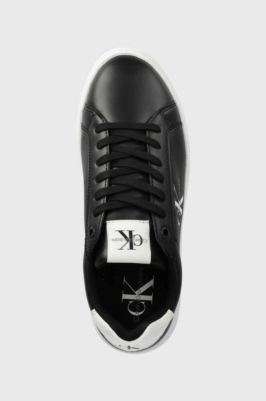 Sneakers boty Calvin Klein Jeans BOLD PLATF LOW LACE LTH ML MET černá barva YW0YW01431 EUR 36