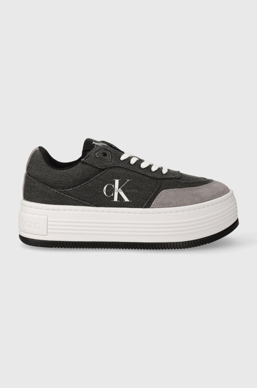 Levně Sneakers boty Calvin Klein Jeans BOLD PLATF LOW LACE MIX ML BTW černá barva, YW0YW01433