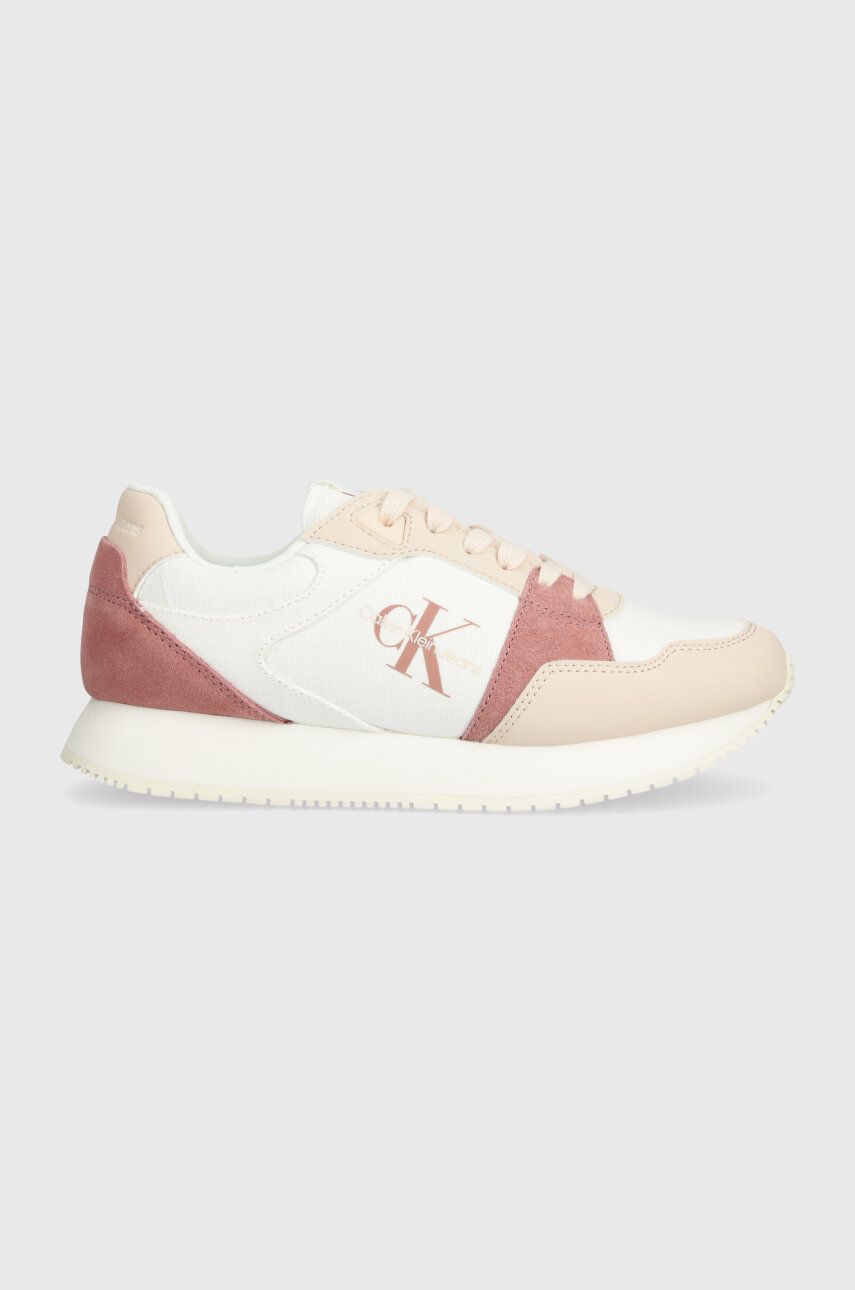 Levně Sneakers boty Calvin Klein Jeans RUNNER LOW LACE MIX ML BTW růžová barva, YW0YW01436