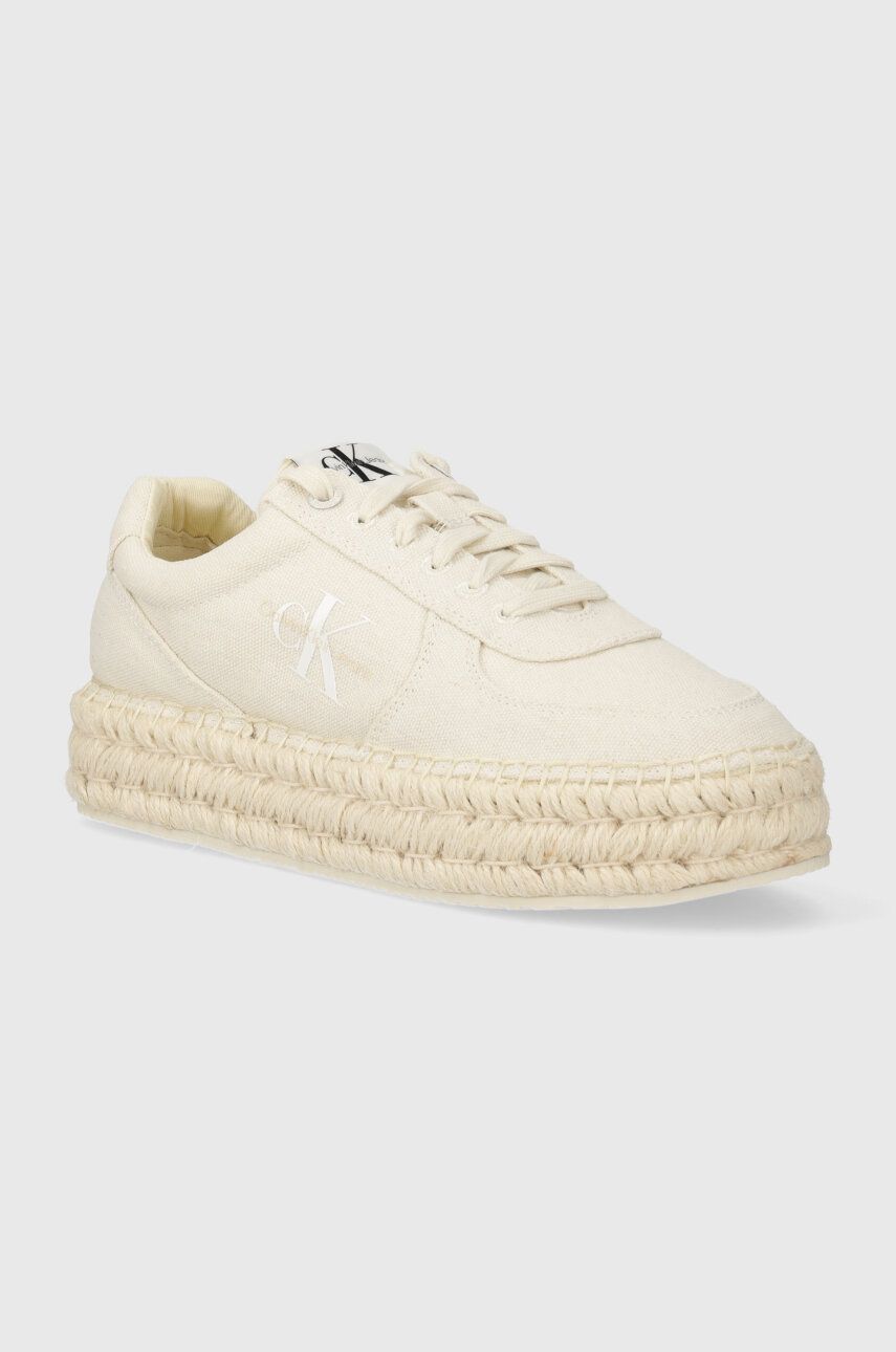 Levně Espadrilky Calvin Klein Jeans ESPADRILLE SNEAKER CS BTW bílá barva, na platformě, YW0YW01437