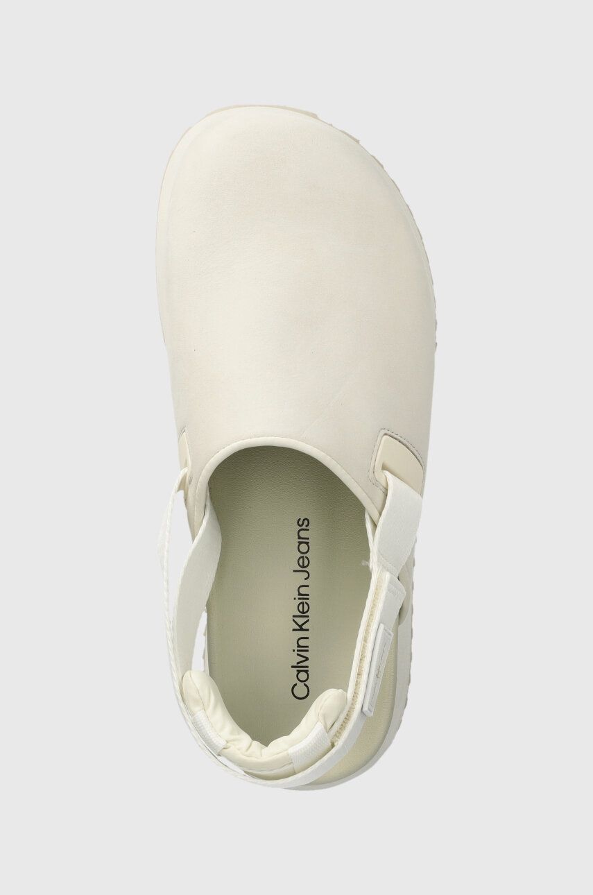 Pantofle Calvin Klein Jeans SLING CLOSE TOE FLATFORM BTW dámské, bílá barva, na platformě YW0YW01439 EUR 36
