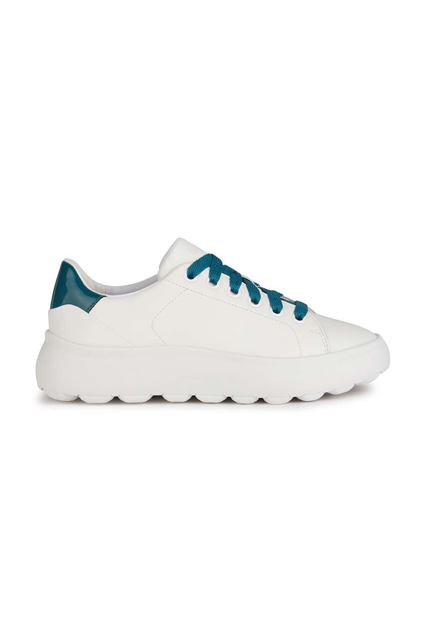 Kožené sneakers boty Geox D SPHERICA EC4.1 B bílá barva, D35TCB08502C1392 - bílá - Svršek: Přírodní 