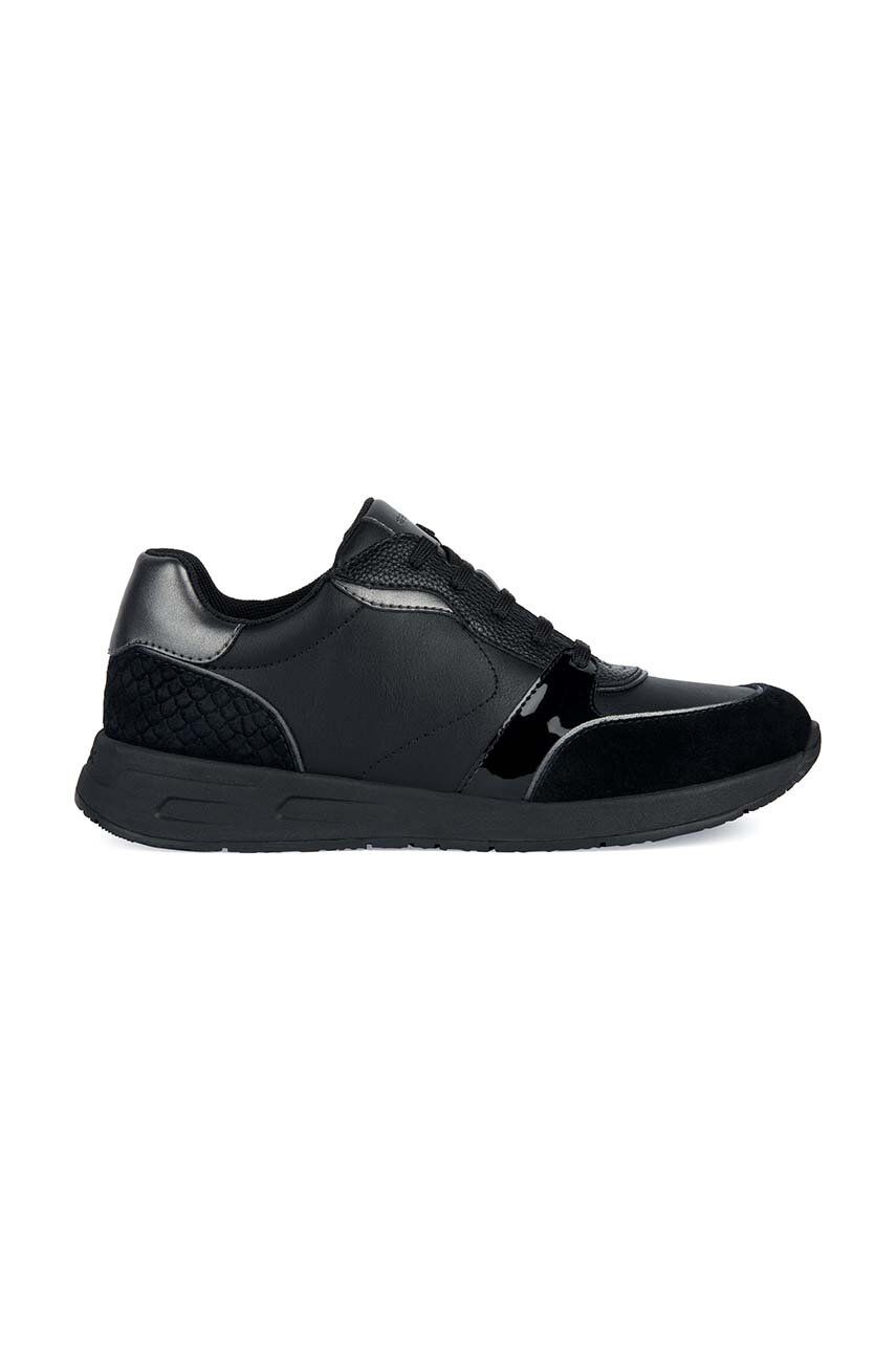 Kožené sneakers boty Geox D BULMYA a černá barva, D36NQA054BSC9999 - černá - Svršek: Přírodní kůže