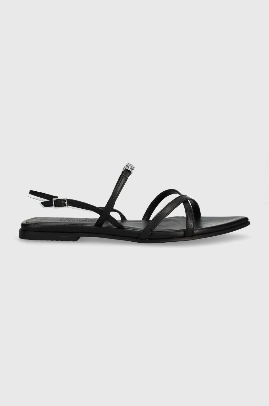 Levně Kožené sandály HUGO Ellye dámské, černá barva, 50517495