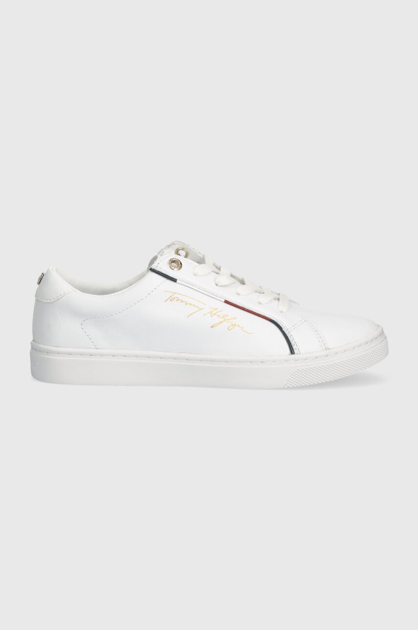 

Кожени маратонки Tommy Hilfiger TH SIGNATURE SNEAKER в бяло FW0FW06322, Бял