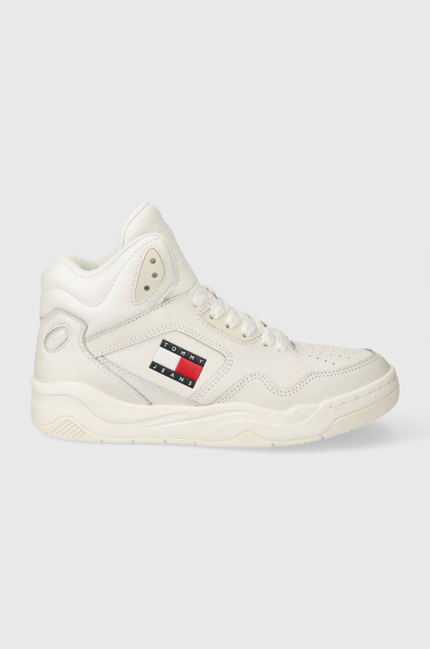 Levně Sneakers boty Tommy Jeans TJW NEW BASKET MC bílá barva, EN0EN02493