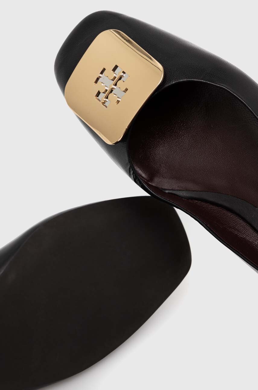 Шкіряні балетки Tory Burch Georgia Ballet колір чорний  154077.006 