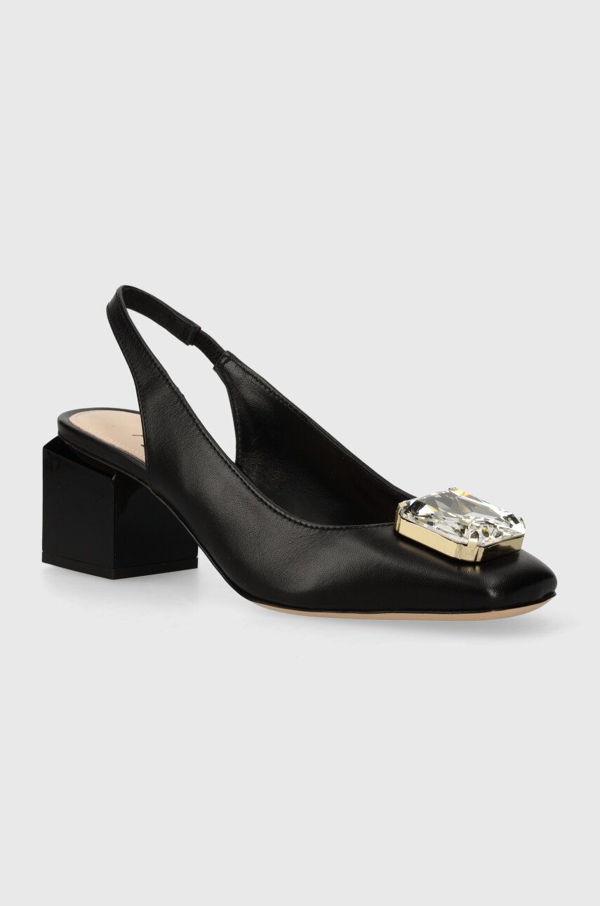AGL pantofi de piele Angie Sb Crystal culoarea negru, cu toc drept, cu toc deschis, D169003PCSOFTY0000